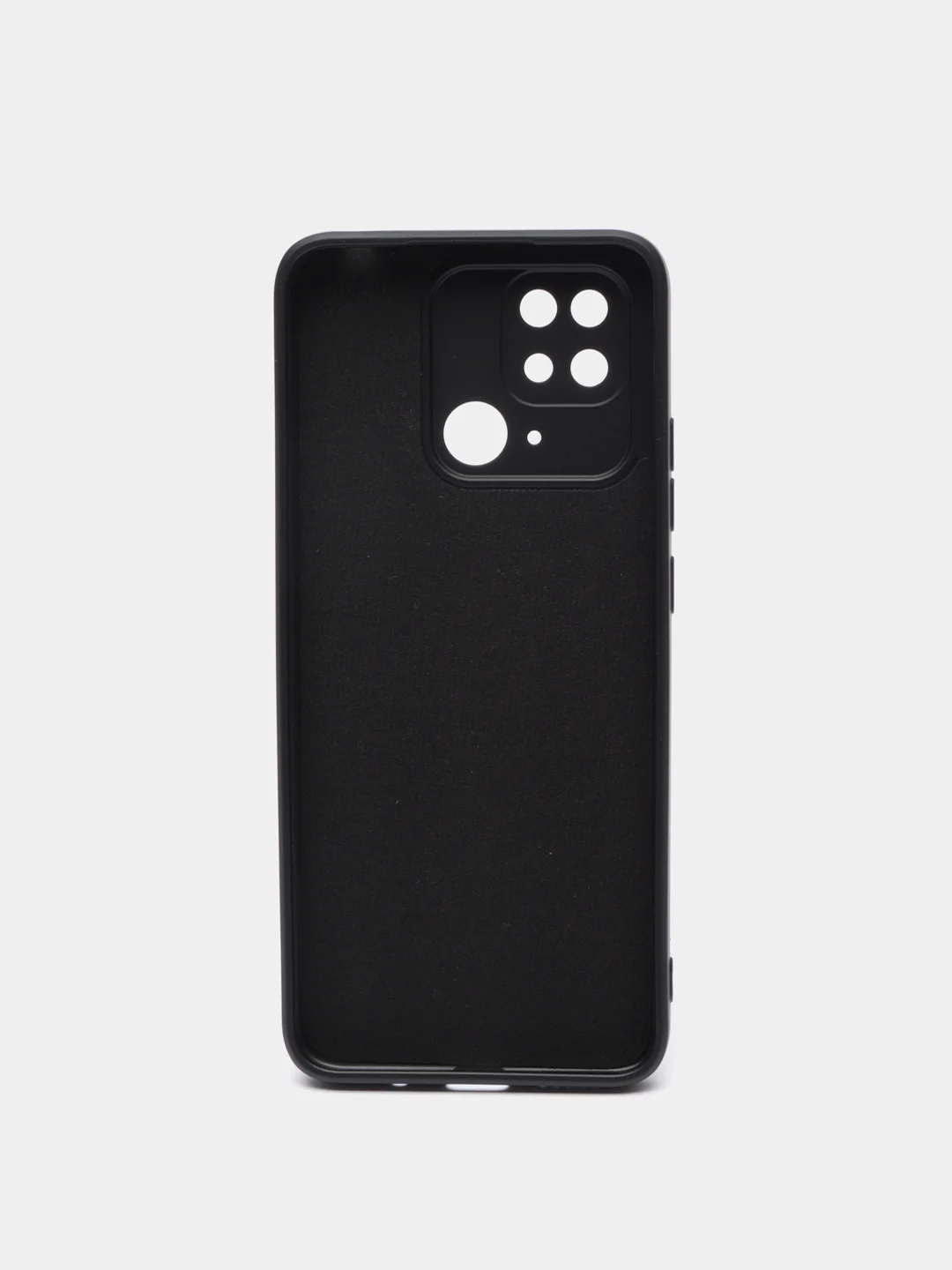 Черный чехол силиконовый с микрофиброй и защитой камеры для Xiaomi Redmi 10C