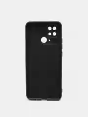 Черный чехол силиконовый с микрофиброй и защитой камеры для Xiaomi Redmi 10C
