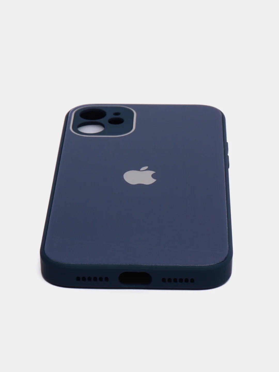Темно-синий чехол для iPhone 11, силиконовый, со стеклянной панелью
