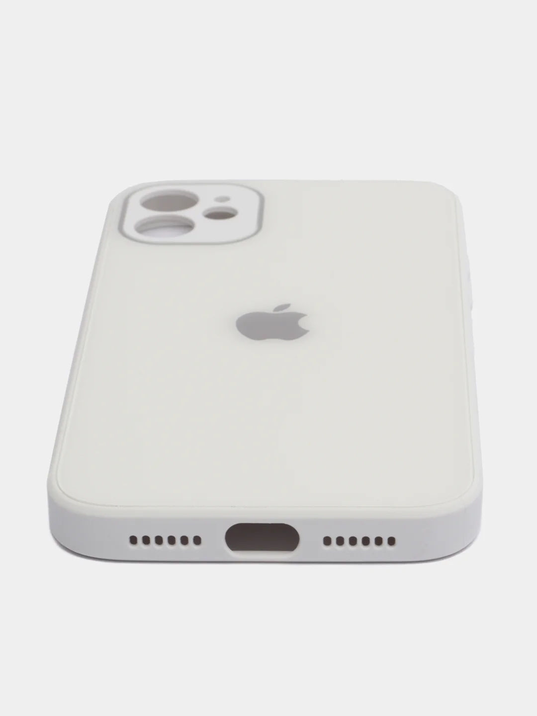Бежевый меланж чехол для iPhone 11, силиконовый, со стеклянной панелью