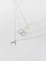 Серебряный многослойная цепочка с подвесками