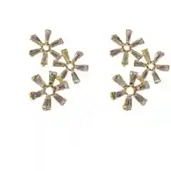 Белый серьги с камнями на серебряной игле, гипоалергенные