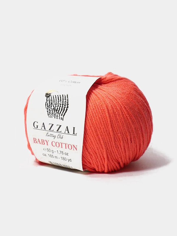 Пряжа Gazzal Baby Cotton 40% акрил 60% хлопок 50 г 165 м