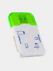 Perfeo Card Reader SD/MMC+Micro SD+MS+M2, (PF-VI-R010) цвет зелёный / синий