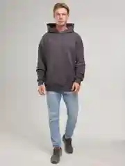 Угольный худи мужское оверсайз, без начеса