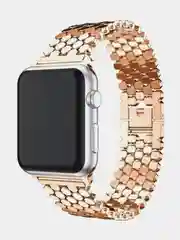 Розовый ремешок металлический для Apple Watch, 38 / 40 / 42 / 44 / 45 mm, дизайн соты