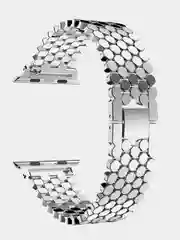 Серебряный ремешок металлический для Apple Watch, 38 / 40 / 42 / 44 / 45 mm, дизайн соты
