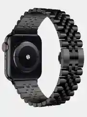 Черный блочный браслет для Apple Watch 7, 6, 5, 4, 3, 2, 1 и SE, стальной