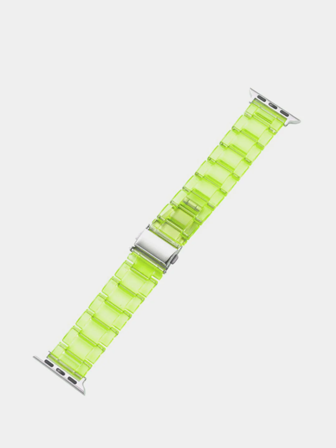 Зеленый пластиковый прозрачный ремешок для часов Apple Watch (42 мм 44 мм 45 мм)