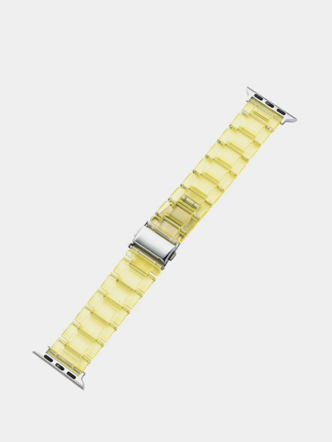 Желтый пластиковый прозрачный ремешок для часов Apple Watch (42 мм 44 мм 45 мм)