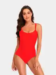 Желтый женский слитный купальник