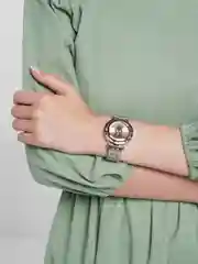 Коралловый меланж женский подарочный набор: наручные часы с браслетом