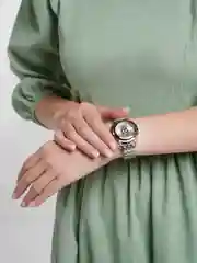 Серебряный женский подарочный набор: наручные часы с браслетом