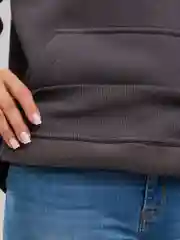 Угольный худи женское, оверсайз, утепленное с начесом