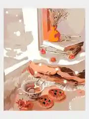 Картина  по номерам на холсте с подрамником 50x40 "Печенье с чаем"