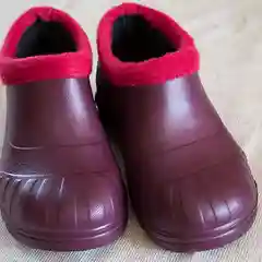 Бордовый галоши утепленные женские, ЭВА