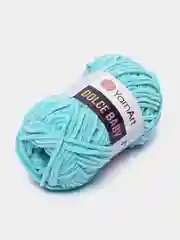 Лазурный пряжа плюшевая YarnArt "Dolce Baby", 100% микрополиэстер, 50 г, 85 м