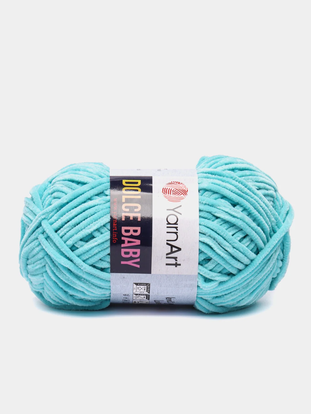 Лазурный пряжа плюшевая YarnArt "Dolce Baby", 100% микрополиэстер, 50 г, 85 м