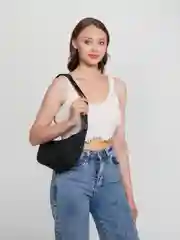 Черный сумка бананка женская мужская