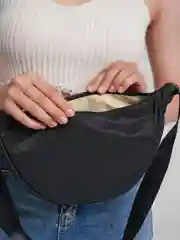 Черный сумка бананка женская мужская