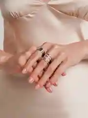 Серебряный набор женских колец, золотые кольца, 3 штуки