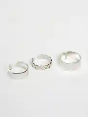 Серебряный набор женских колец, золотые кольца, 3 штуки