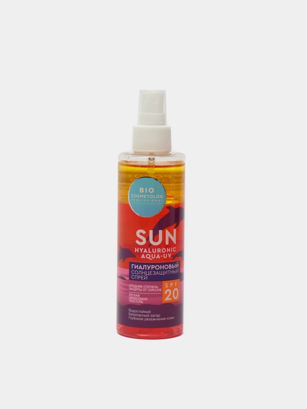 Гиалуроновый солнцезащитный спрей для тела  SPF 20 сер BIO COSMETOLOG PROFESSIONAL, 190мл