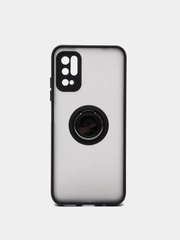 Чехол противоударный Xiaomi Poco M3 Pro, Redmi Note 10 5G, Note 10T c магнитом и кольцом