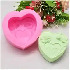 Молд силиконовый 3Д "Сердечко с розами Love"