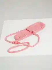Сумка Mini для телефона, розовая, вязаная, ручная работа