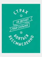 Картина-постер для интерьера на холсте с подрамником "Бояться бессмысленно" 50х40