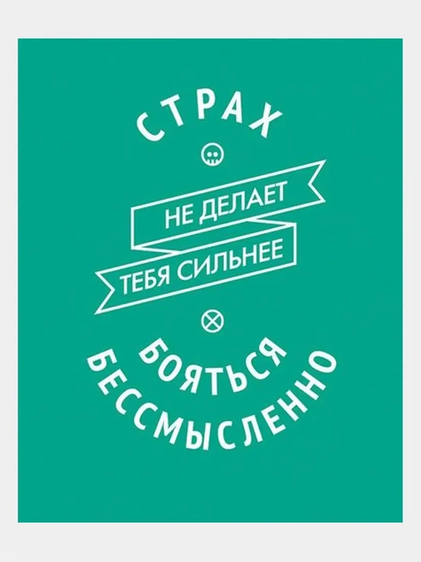 Картина-постер для интерьера на холсте с подрамником "Бояться бессмысленно" 50х40