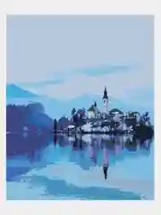 Картин по номерам на холсте с подрамником 50 x 40 см, "Туманная Словения"