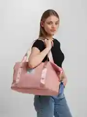 Розовый сумка женская спортивная дорожная, для ручной клади, двойное дно, сумка для спорта, фитнеса