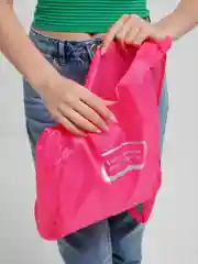 Розовый сумка-шоппер складной в пластиковом футляре