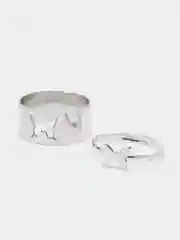Серебряный парные кольца с бабочками