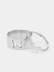 Серебряный парные кольца с бабочками