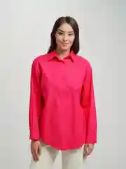 Фуксия рубашка женская оверсайз