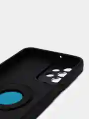 Черный чехол Samsung Galaxy A23, Самсунг Галакси А23 силиконовый, магнитный, с кольцом