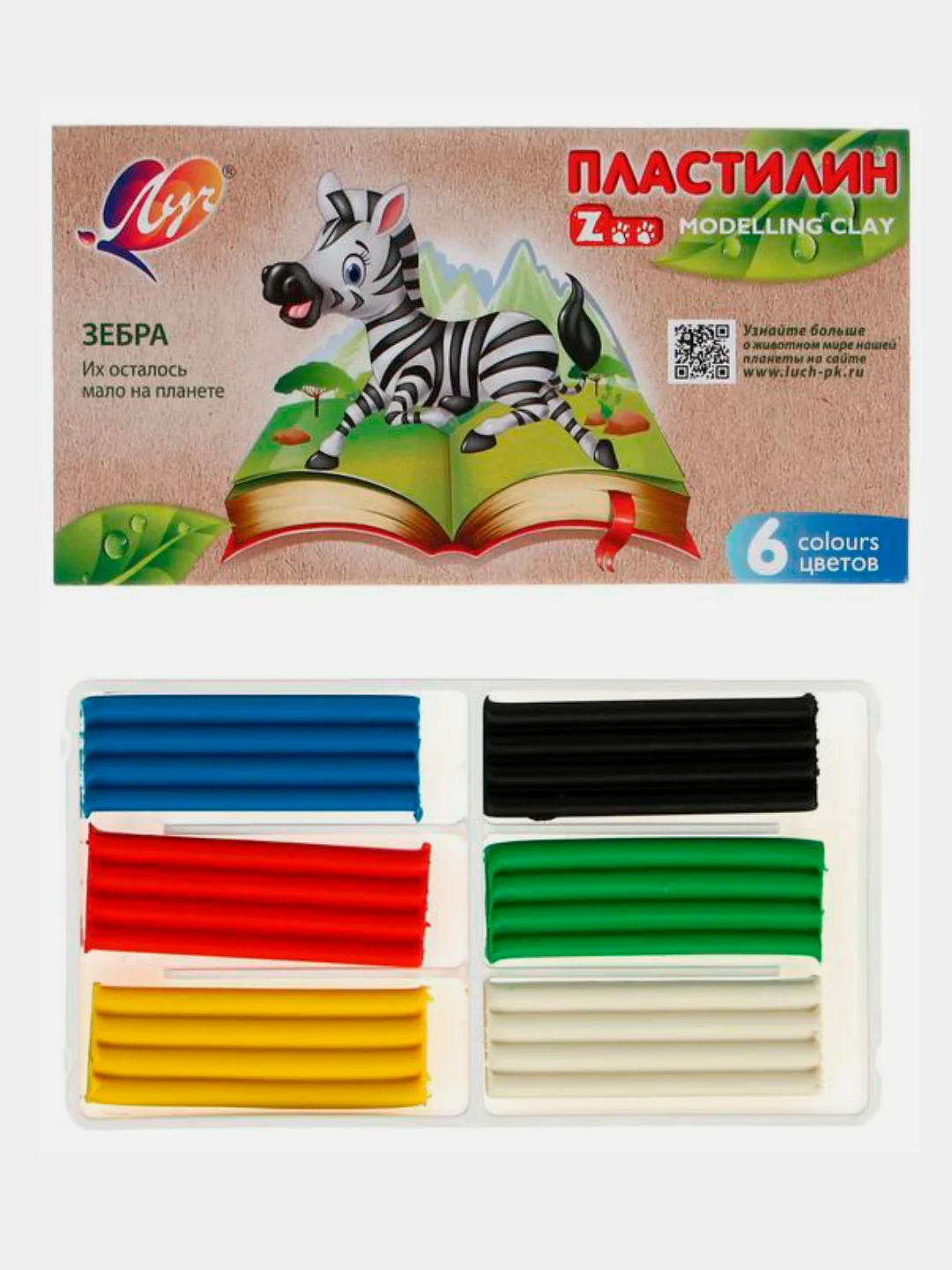 Пластилин Луч ZOO 6цв.(90г), 8цв.(120г), 10цв.(150г), 12цв.(180г), 16цв.(240г), 24цв.(360г