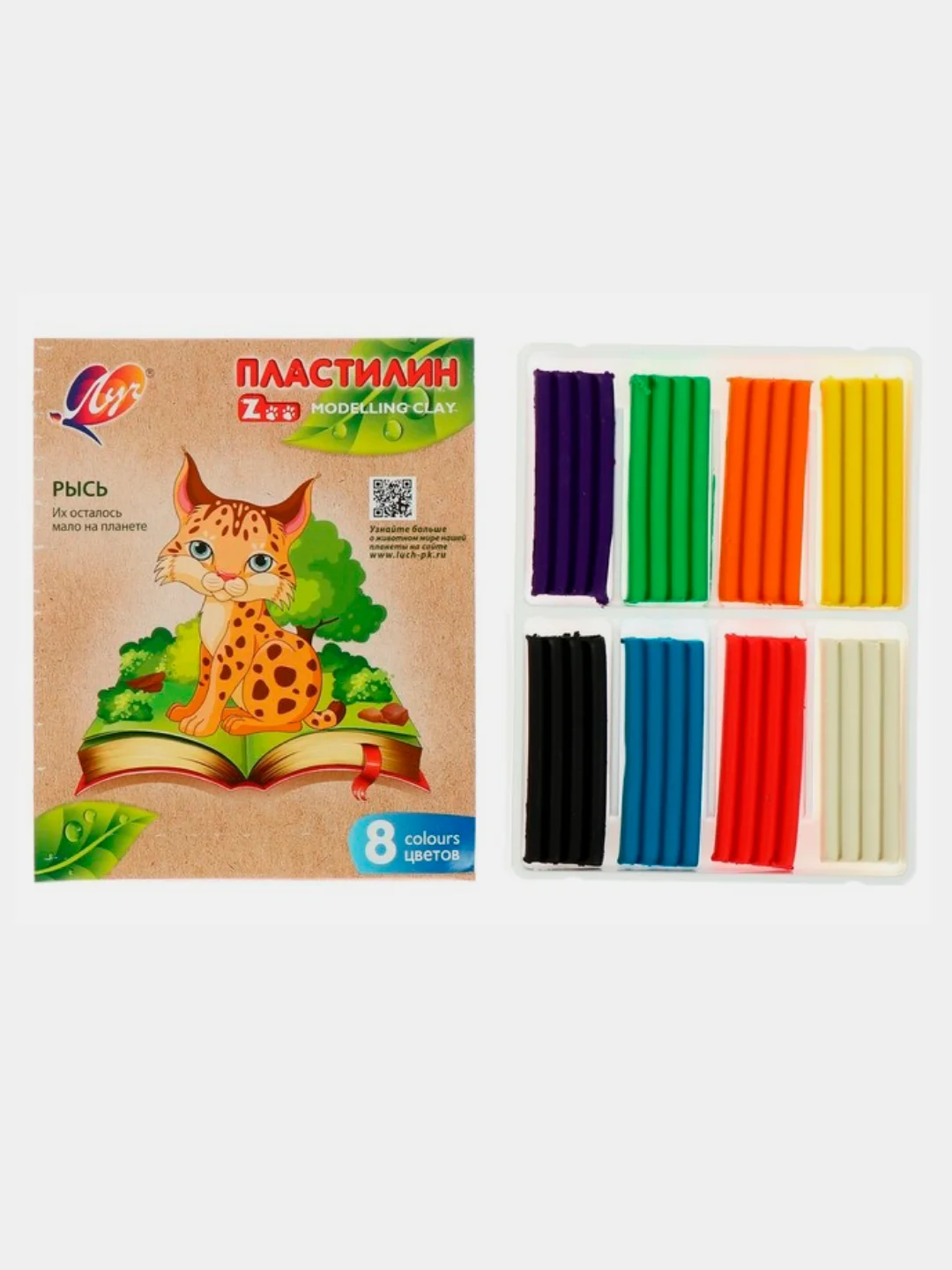 Пластилин Луч ZOO 6цв.(90г), 8цв.(120г), 10цв.(150г), 12цв.(180г), 16цв.(240г), 24цв.(360г