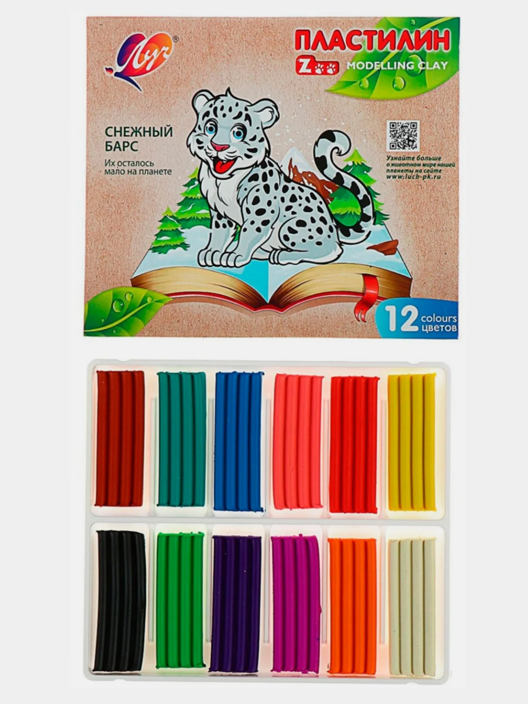 Пластилин Луч ZOO 6цв.(90г), 8цв.(120г), 10цв.(150г), 12цв.(180г), 16цв.(240г), 24цв.(360г