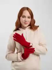 Вишнёвый перчатки сенсорные, теплые