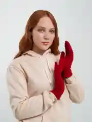 Вишнёвый перчатки сенсорные, теплые
