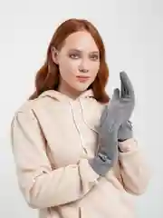 Серый металлик перчатки сенсорные, теплые