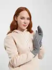 Серебряный перчатки сенсорные, теплые