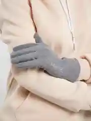 Серебряный перчатки сенсорные, теплые