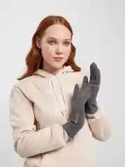 Серый перчатки сенсорные, теплые