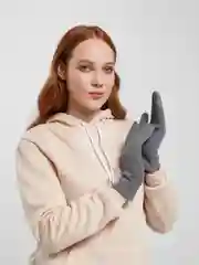 Серый перчатки сенсорные, теплые