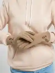 Бежевый перчатки сенсорные, теплые